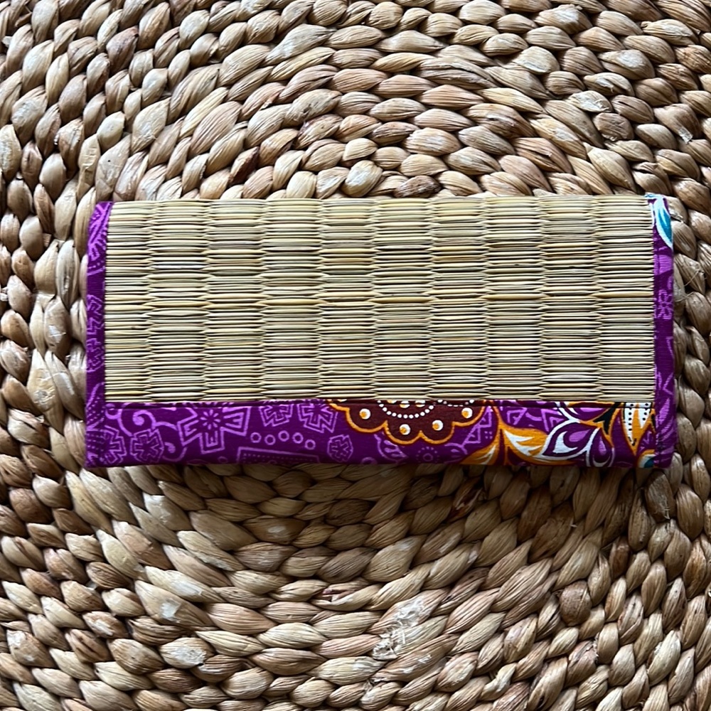 Wallet, bamboo and cloth, Handmade in Cambodia